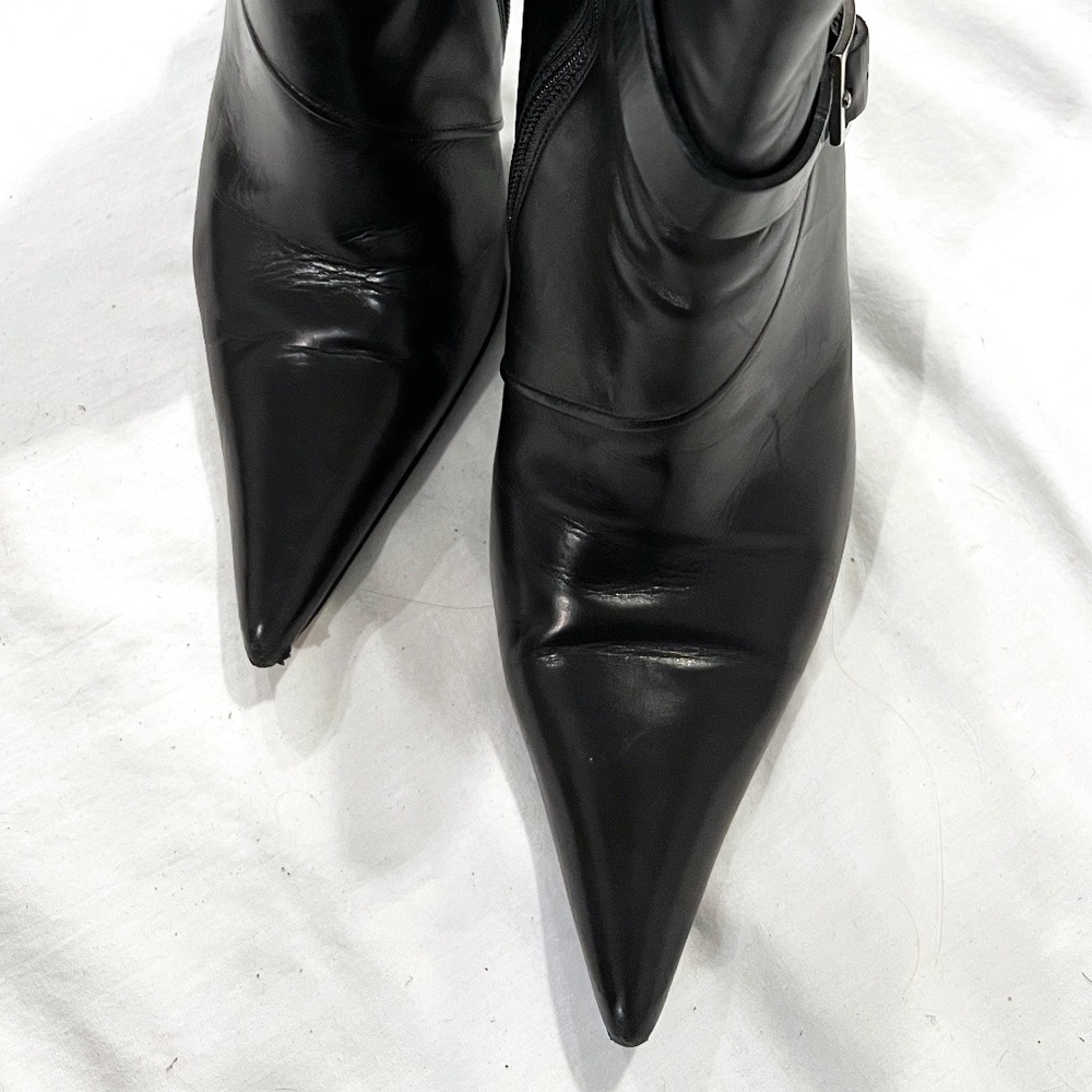 Michel Perry Black Booties w/Buckle